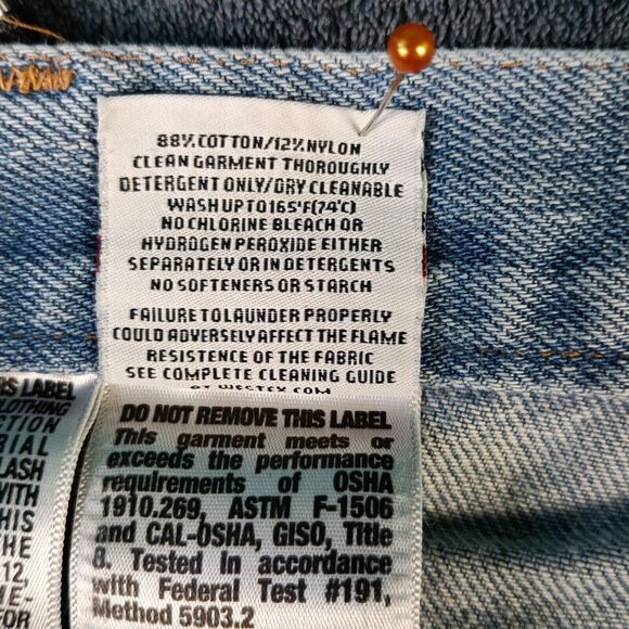 Flame resistant Jeans Men 40 Blue Denim Ultra Soft Relaxed Fit - Picture 11 of 16